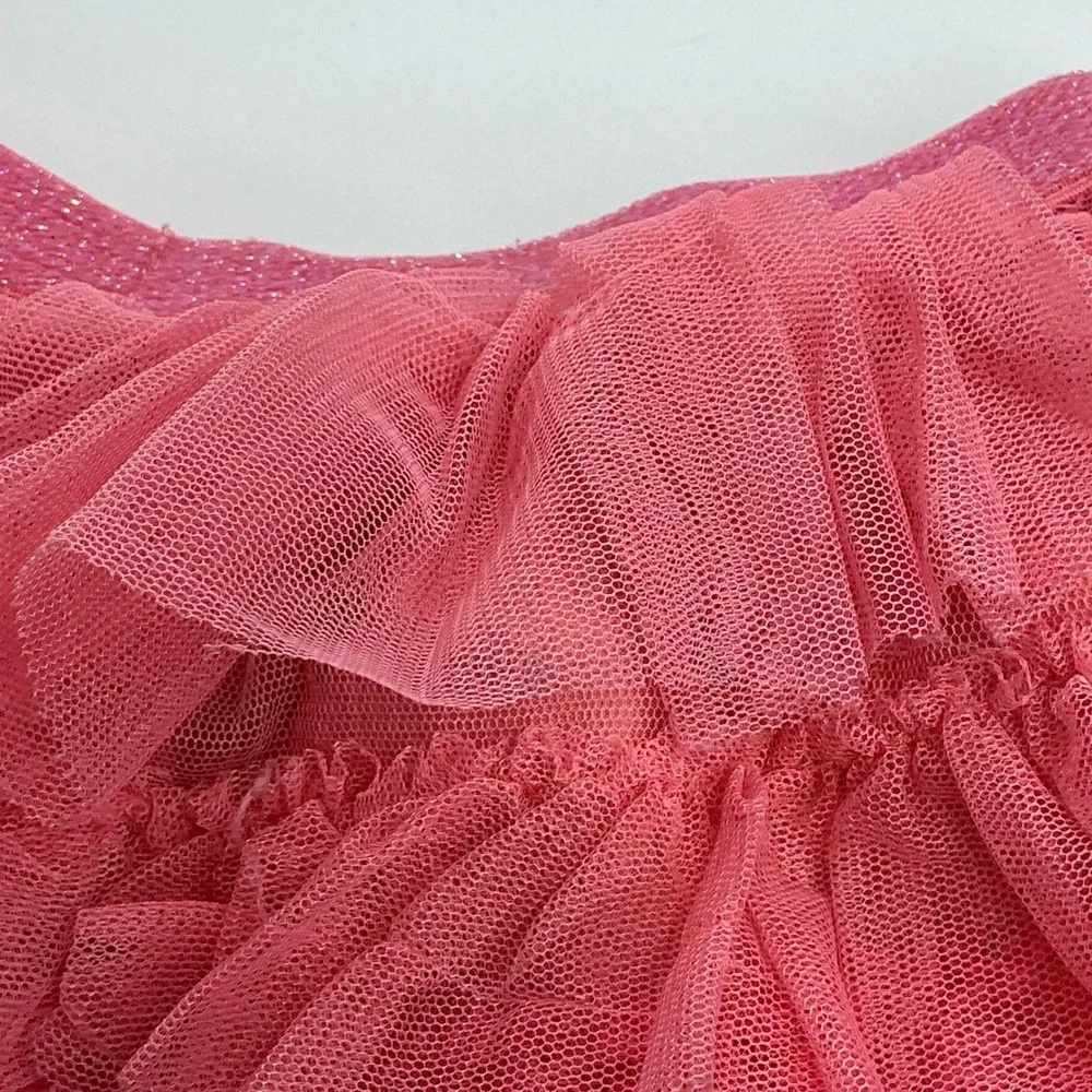 The Childrens Place Pink Ombre Tutu Skirt Kids Size 5/6 Tiered Tulle Ruffle